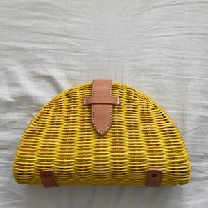 J.Crew Rattan Clutch Yellow. NWT